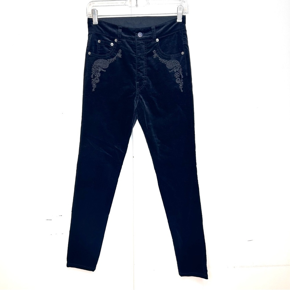 Sundance Nightfall Velveteen Embroidered Skinny Pants